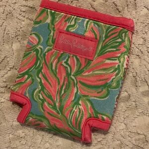 Lilly Pulitzer (1 pc) Floral Pink/Green Tropical Drink Sleeve